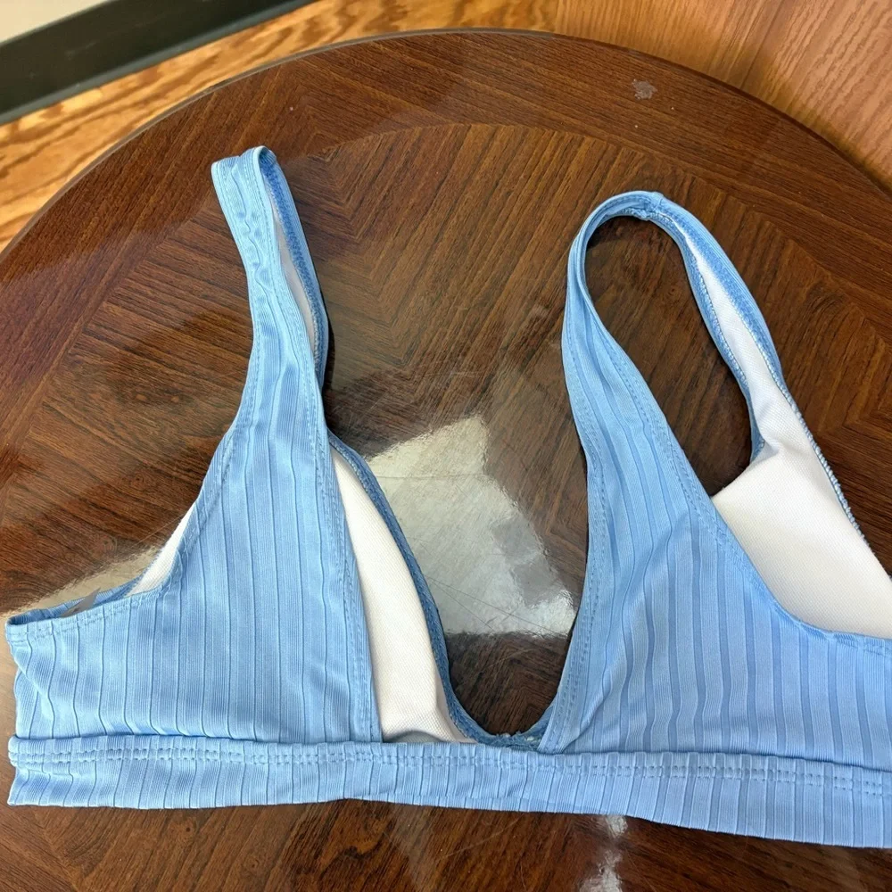 Light Blue Ribbed Bikini Set - Picture 7 of 8